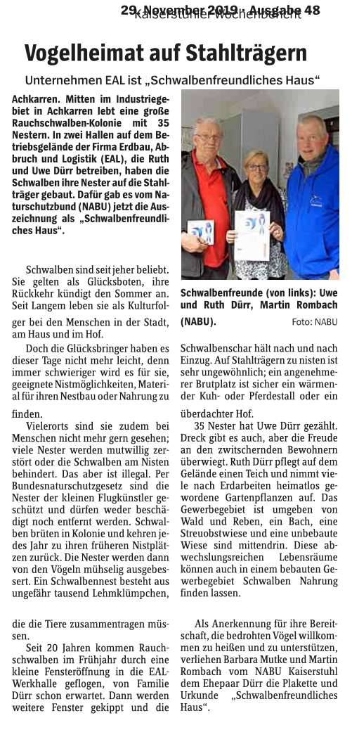 Vogelheimat Auf Stahltragern